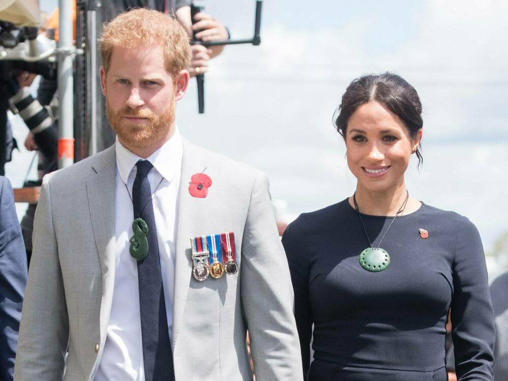 Herzogin Meghan und Prinz Harry bei ihrem Besuch im Oktober 2018 in Neuseeland (Bild: imago images/i Images)