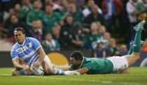 Rugby Union - Ireland v Argentina - IRB Rugby World Cup 2015 Quarter Final - Millennium Stadium, Cardiff, Wales - 18/10/15 Argentina's Juan Imhoff scores their second try Action Images via Reuters / Peter Cziborra Livepic