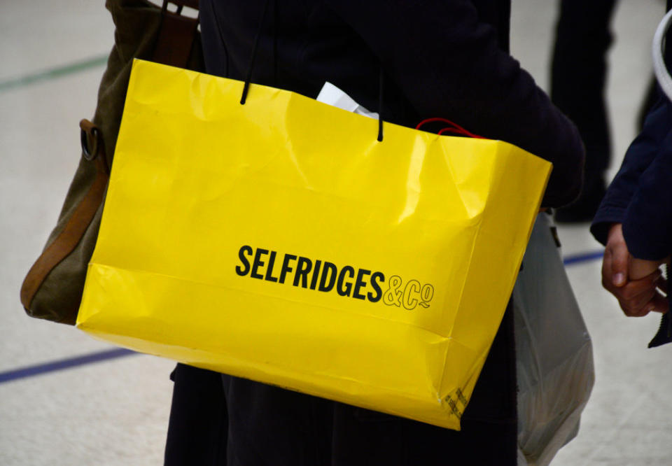 The iconic yellow Selfridges bag. (Getty Images)