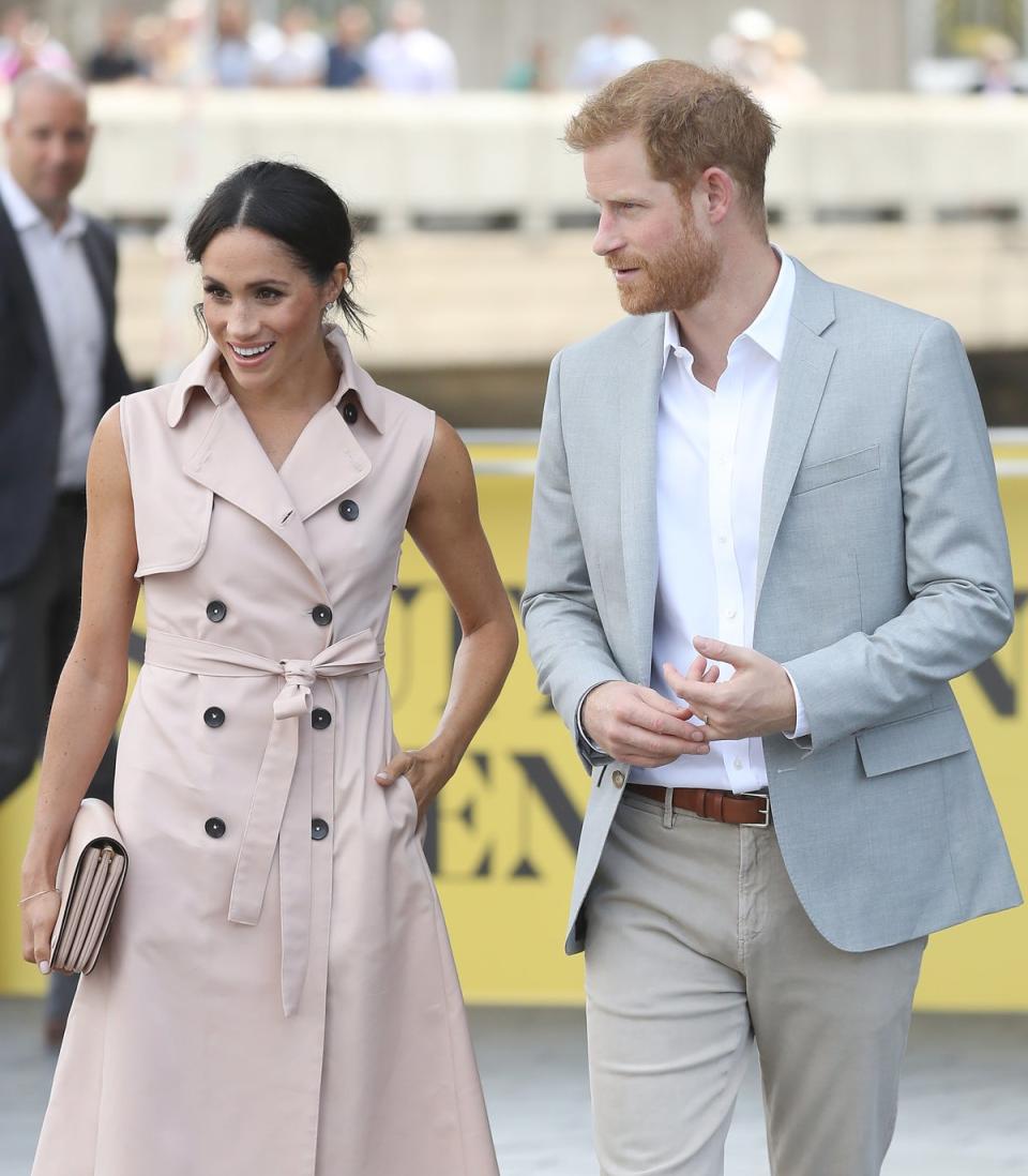 The trench dress was from House of Nonie. (Getty Images)