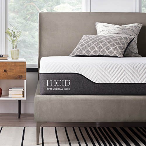 LUCID 10 Inch Full Hybrid Mattress - Bamboo Charcoal and Aloe Vera Infused Memory Foam - Moisture Wicking - Odor Reducing - CertiPUR-US Certified (Amazon / Amazon)