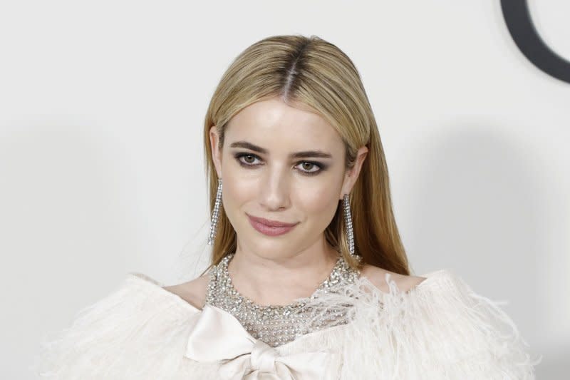 Emma Roberts arrives on the red carpet at FX's "Feud: Capote Vs. The Swans" New York premiere at Museum of Modern Art in New York on January 23. File Photo by John Angelillo/UPI