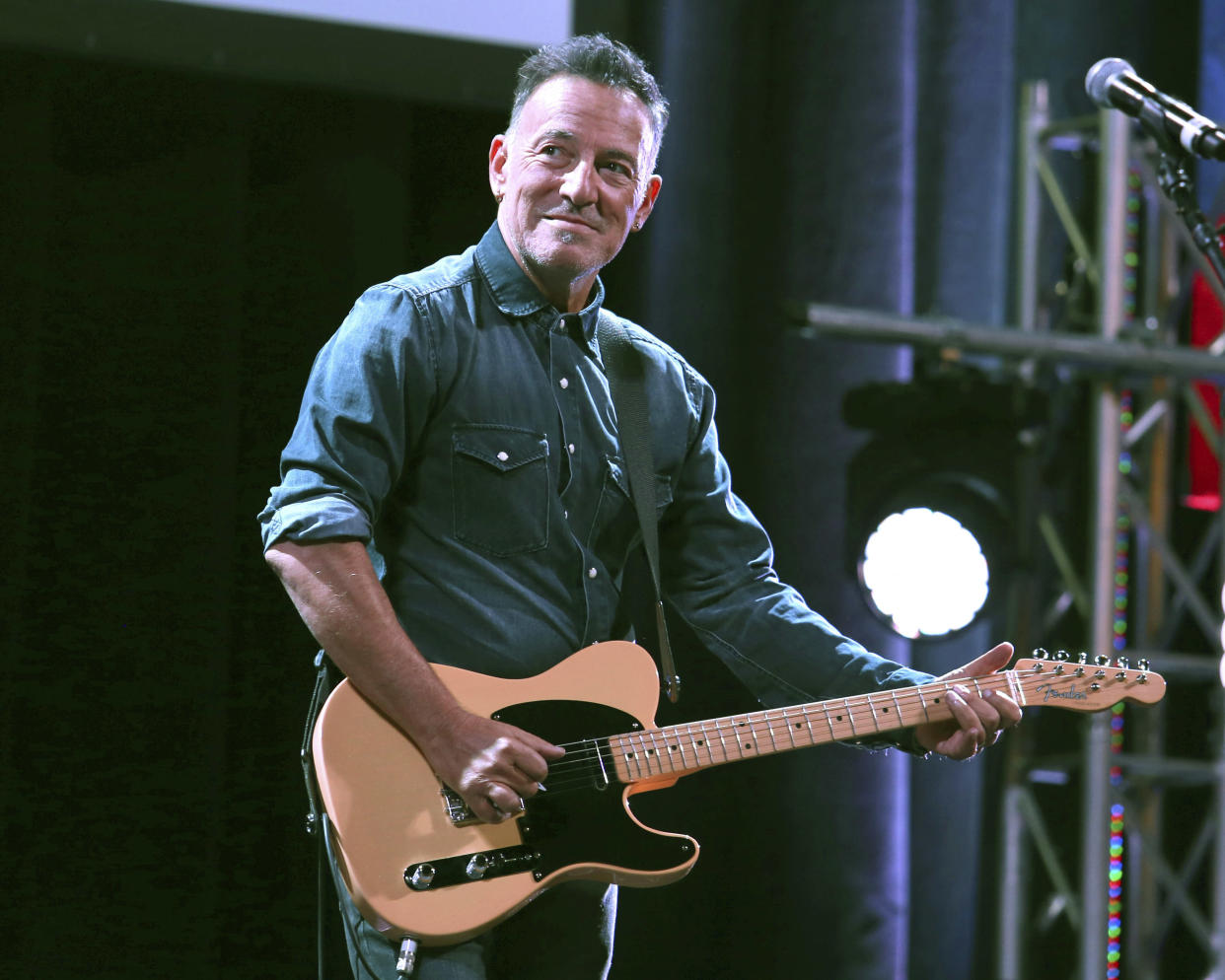 FILE - Bruce Springsteen performs at Stand Up For Heroes in New York on Nov. 1, 2016. Springsteen's new album "Only the Strong Survive" will be released on Nov. 11. (Photo by Greg Allen/Invision/AP, File)