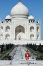 <p>At the Taj Mahal in February 1992. (PA)</p> 