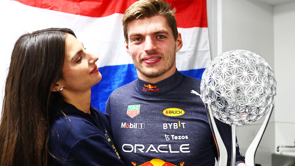 Max Verstappen, pictured here celebrating with girlfriend Kelly Piquet after winning the 2022 world title.