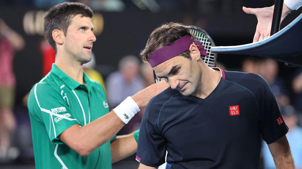 Seen here, Novak Djokovic walks off court after beating Roger Federer at the 2020 Australian Open.