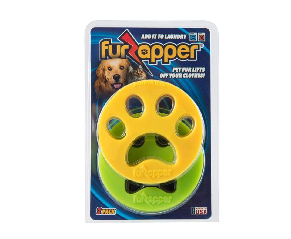 Use the FurZapper in both your washer and dryer to remove excess pet hair from your clothes. Just be sure to avoid using it with fabric softener and dryer sheets, as they'll remove its tackiness. <strong><a href="https://www.amazon.com/FurZapper-2-PACK-Hair-Remover-Laundry/dp/B074CHX3HH?tag=thehuffingtonp-20" target="_blank" rel="noopener noreferrer">Get it on Amazon, $15</a></strong>.&nbsp;