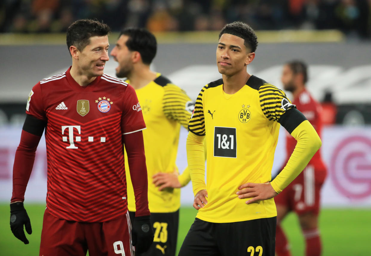 Robert Lewandowski und Jude Bellingham (Bild: REUTERS/Wolfgang Rattay)