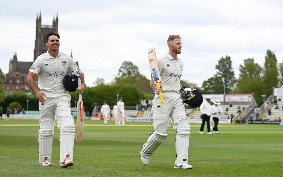 Ben Stokes, pictured here leaving the field during the County Championship match between Worcestershire and Durham.