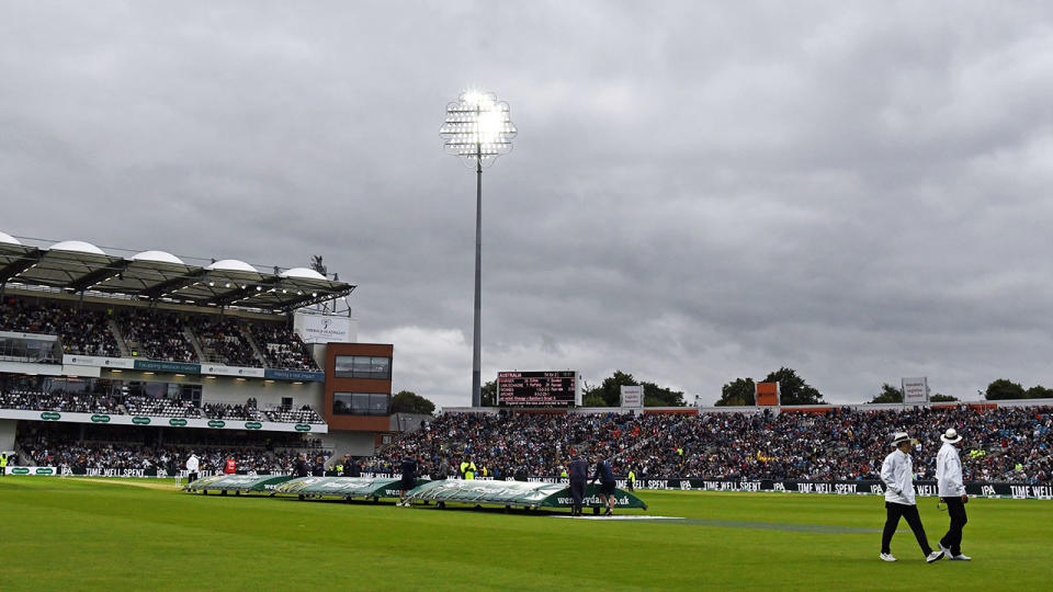 The opening day at Headingley, pictured here, was marred by rain and bad light.