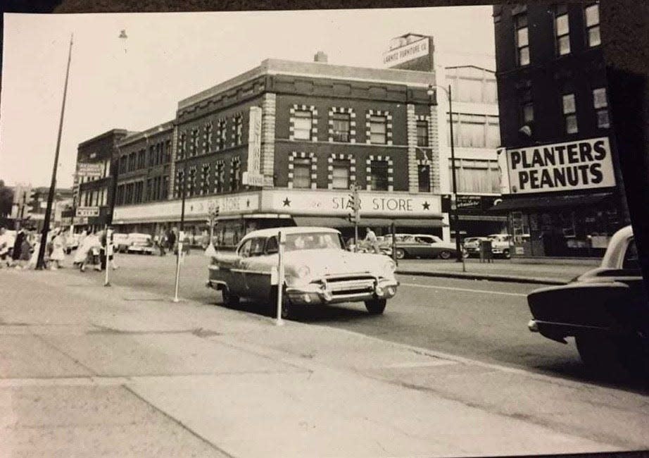 In this undated photo, the Star Store and Planters Peanuts are shown on South Michigan Street in South Bend.