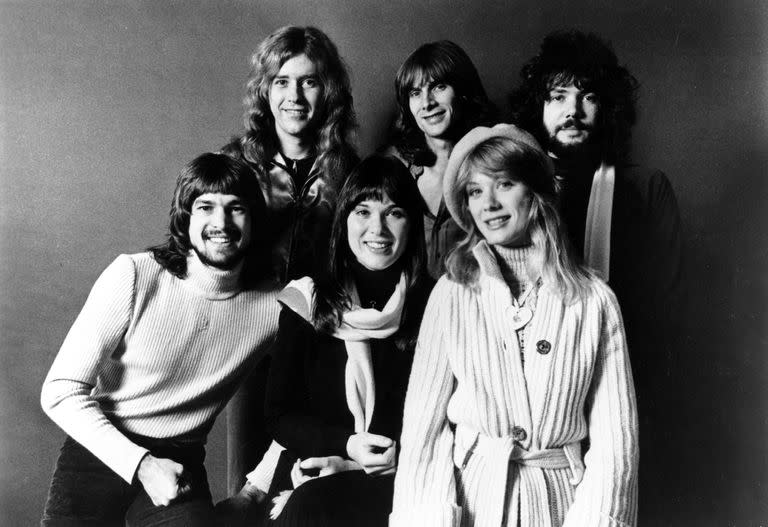 Heart, en los 70: Roger Fisher, Howard Leese, Steve Fossen, Michael Derosier, Nancy y Ann Wilson