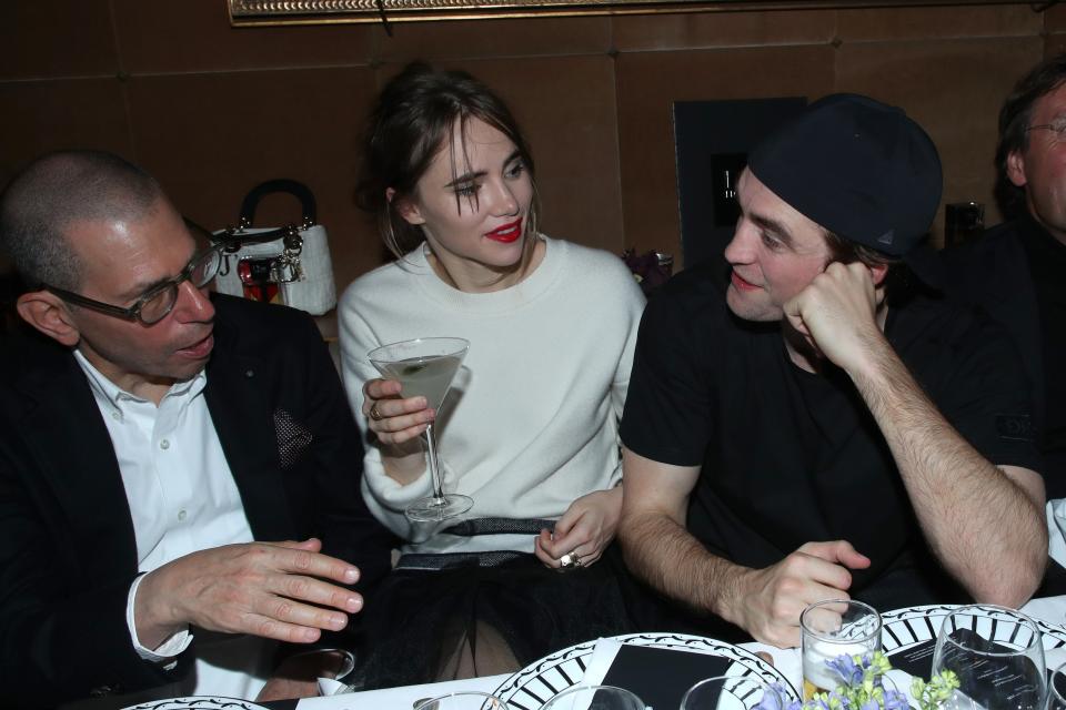 Jonathan Newhouse, Suki Waterhouse, and Robert Pattinson attend the Dior Perfume Dinner, as part of Paris Fashion Week, at Caviar Kaspia on January 17, 2020.