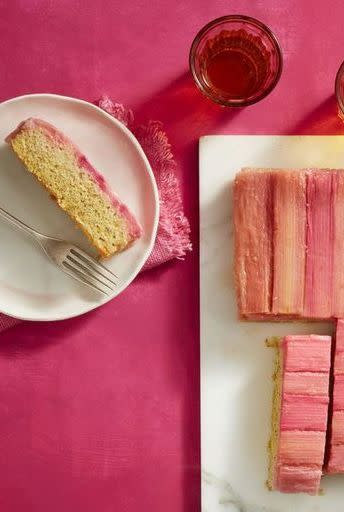 Rhubarb and Almond Upside-Down Cake