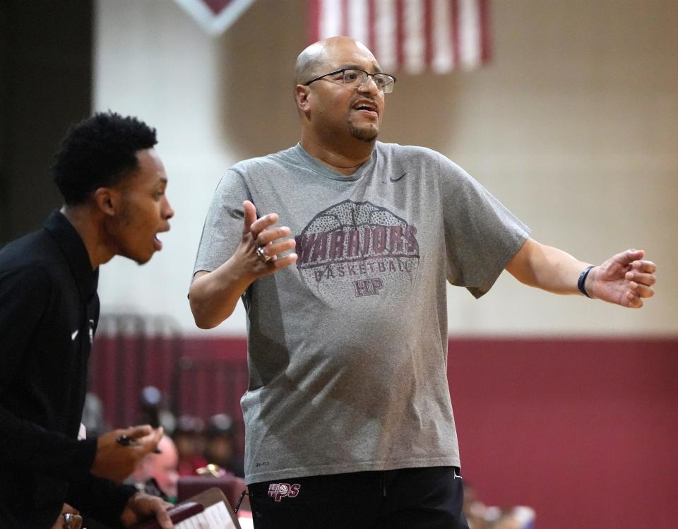 Harvest Prep coach David Dennis Sr. says his starting guards, Adonus Abrams and Brandon Roddy, form "the best backcourt in the state of Ohio."