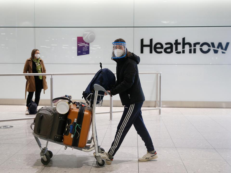 Travellers from non-‘red list’ countries must quarantine at homeGetty Images