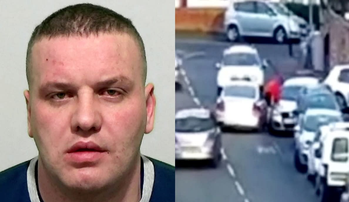 David Clark, 36, and his gang deliberately tried to run over a man in Sunderland. (SWNS)
