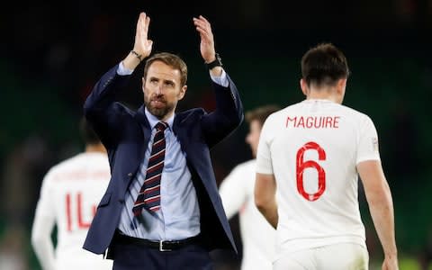 England manager Gareth Southgate applauds their fans - Credit: Action Images via Reuters 