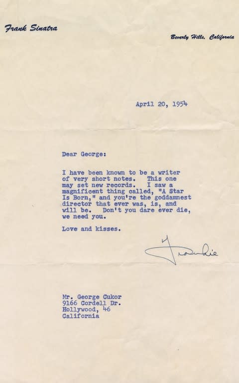 Frank Sinatra to George Cukor