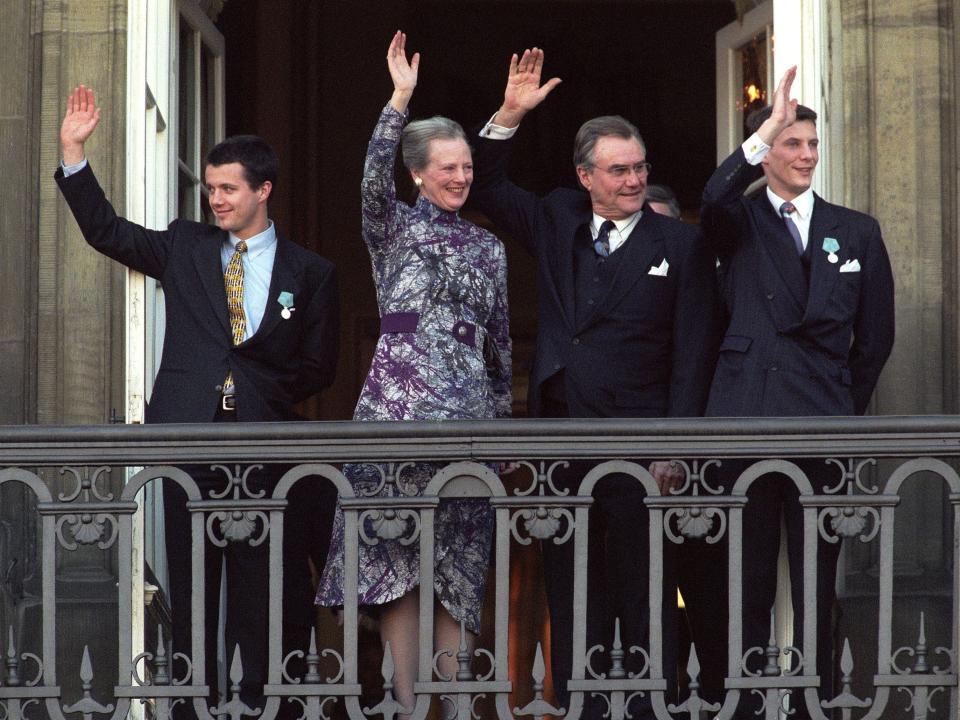 The Danish Royal Family celebrating Queen Margrethe's 25-year reign in January 1997.