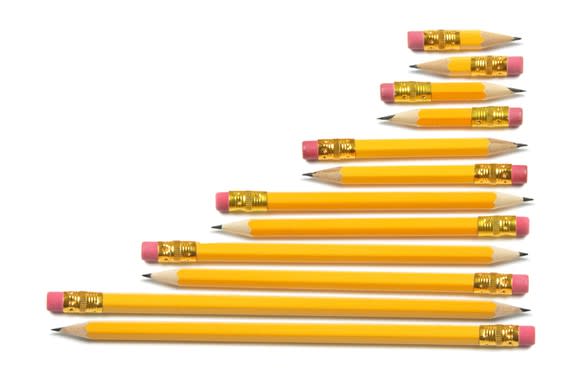 Short pencils and long pencils.