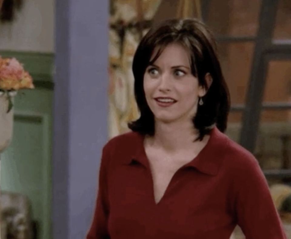 Monica from "Friends" looking shocked