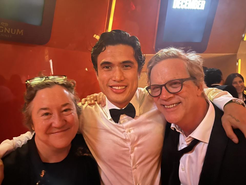 (L-R) Christine Vachon, Charles Melton and Todd Haynes