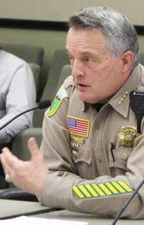 Siskiyou County Sheriff Jon Lopey addresses the Board of Supervisors during a meeting in January of 2017.