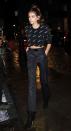<p>The 16-year-old wore high-waisted bootcut jeans and a cropped T-shirt while running errands in New York </p>