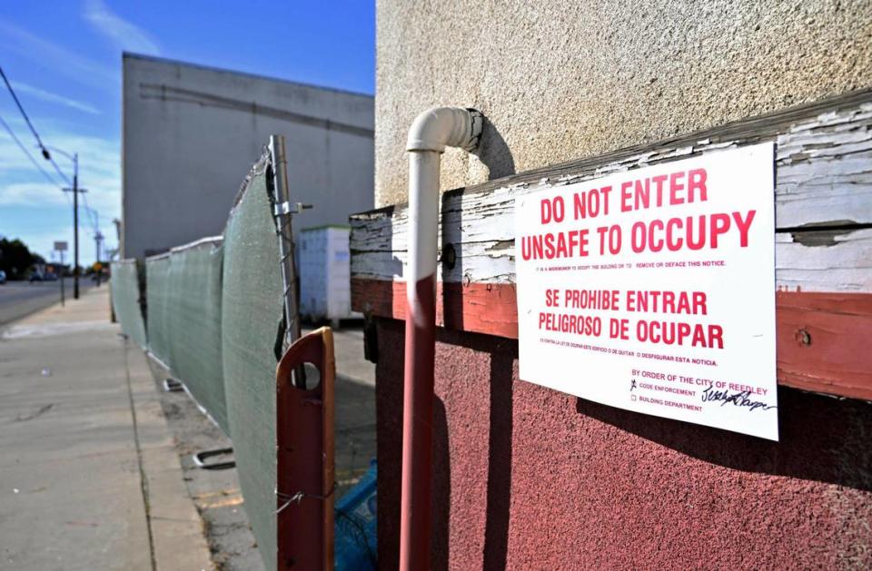 Officials closed down this warehouse location which Chinese company Prestige Biotech had illegally used for storage of hazardous materials. Photographed Monday, July 31, 2023 in Reedley. ERIC PAUL ZAMORA/ezamora@fresnobee.com