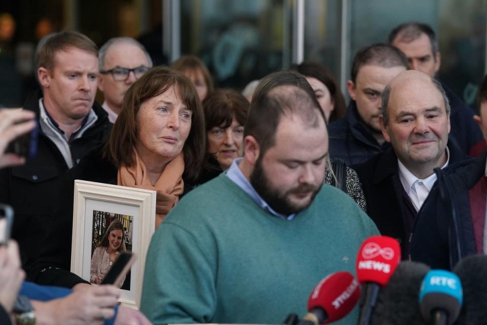 Ms Murphy’s parents at a previous hearing (PA)