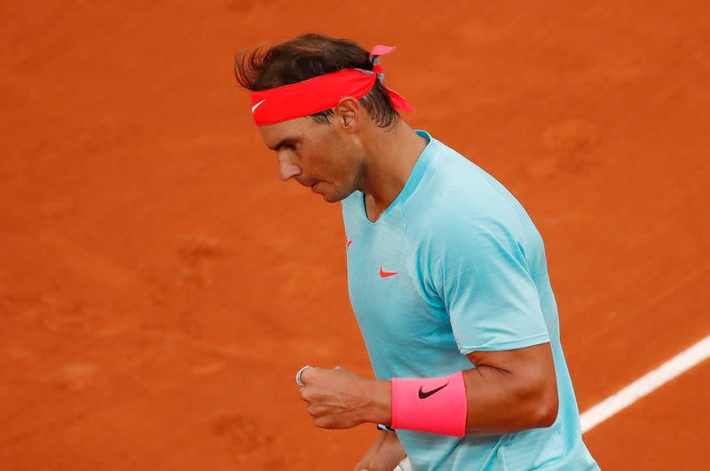 Foto del lunes de Rafael Nadal en su victoria sobre Egor Gerasimov en la primera ronda del Abierto de Francia