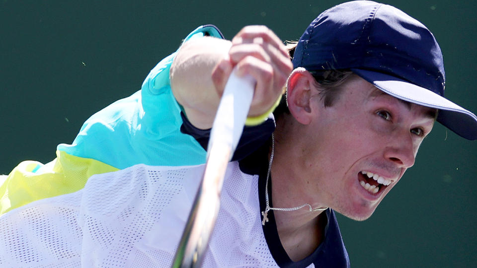 Alex De Minaur has dropped to an 0-7 record in round of 16 matches onf the ATP Tour after a heartbreaking loss at Indian Wells. (Photo by Harry How/Getty Images)
