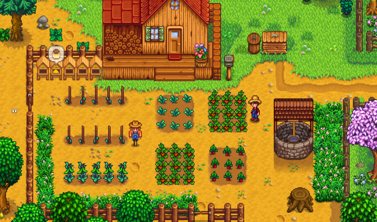 In the game Stardew Valley, you get to raise crops, tend to animals, and forage for mushrooms.