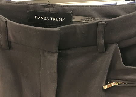 A pair of Ivanka Trump-branded trousers is seen for sale at off-price retailer Winners in Toronto, Ontario, Canada February 3, 2017. REUTERS/Chris Helgren