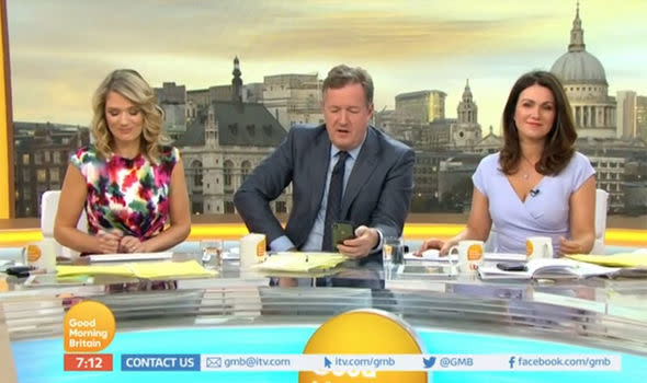 (From left) Charlotte Hawkins, Piers Morgan, and Susanna Reid. (ITV)