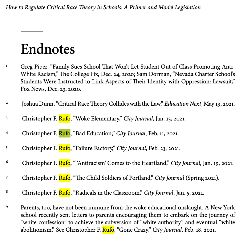 The Manhattan Institute’s <em>“</em>How to Regulate Critical Race Theory in Schools: A Primer and Model Legislation,” August 2021