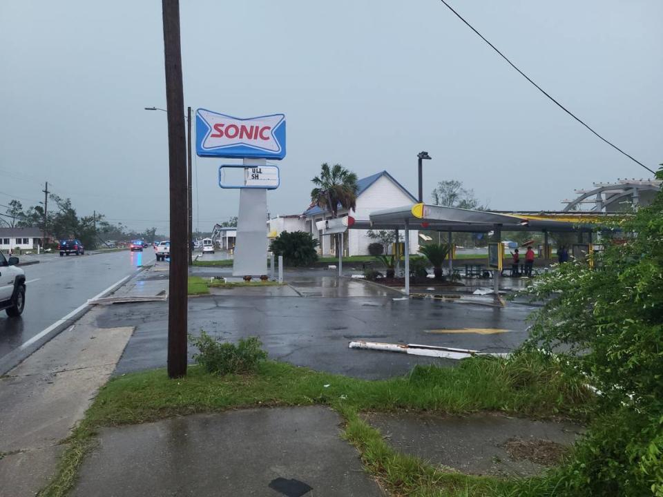 Sonic in Moss Point sustains heavy damage in a tornado on June 19, 2023.