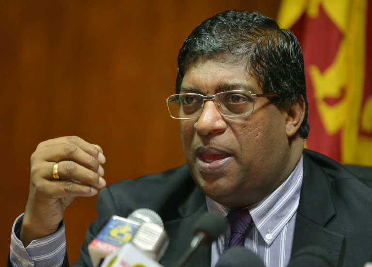 Sri Lankan Finance Minister Ravi Karunanayake (pictured) escaped unhurt but accused the opposition United People's Freedom Alliance (UPFA) of carrying out the attack, a charge denied by the party