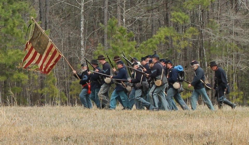 Living historians perform at Pamplin Historical Park in Petersburg, Va. in April 2019.