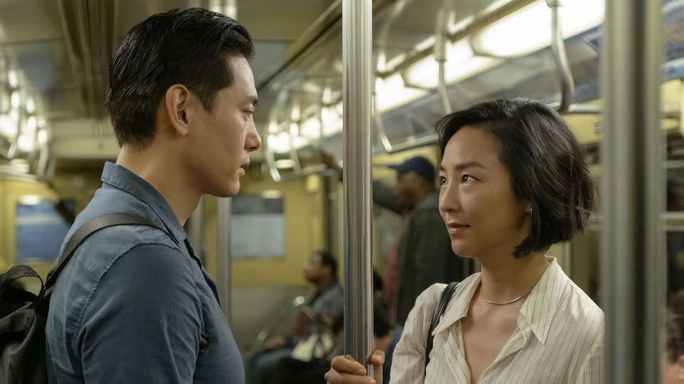 (From left) Teo Yoo and Greta Lee in 'Past Lives.' - Jon Pack/A24 Films