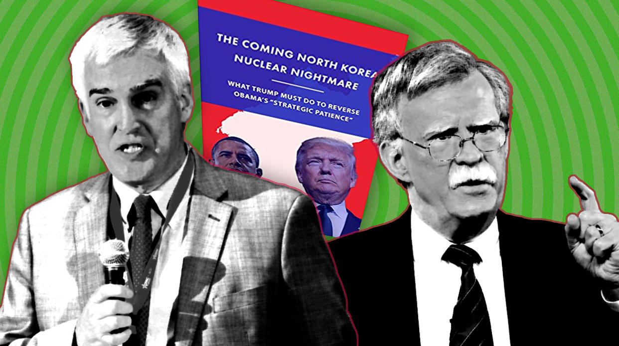 <span>Fred Fleitz, left, and national security adviser John Bolton, right. (Photo illustration: Yahoo News; photos: Gage Skidmore via Flickr, AP, Getty Images)</span>