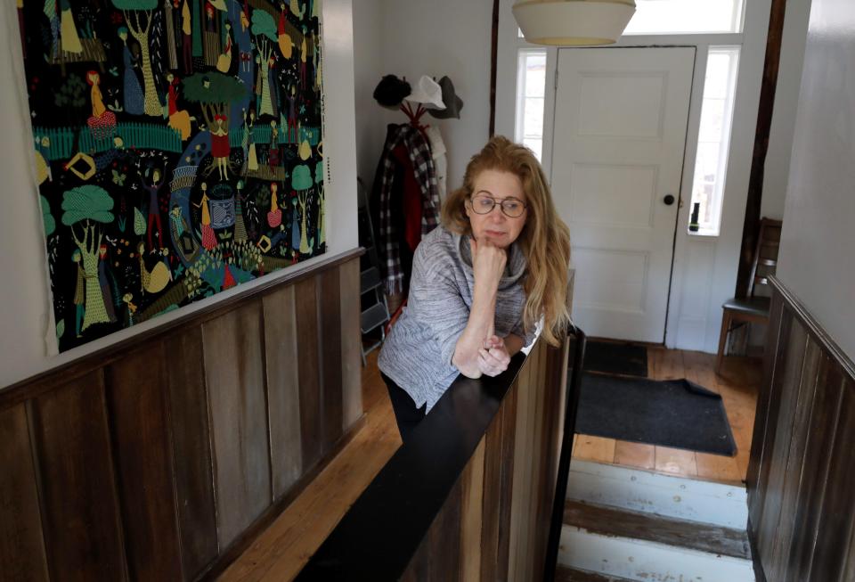 Stephanie Gutmann, the owner of artist Jasper Johns' former home and studio in Stony Point is pictured in her home, Oct. 28, 2022.