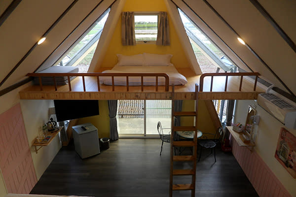 天空島小木屋民宿內的特殊內在設計 (圖片來源／礁溪 天空島上的小木屋)