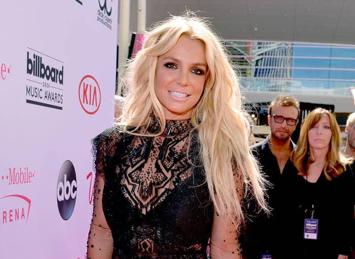 Britney posing on the red carpet at the Billboard Music awards