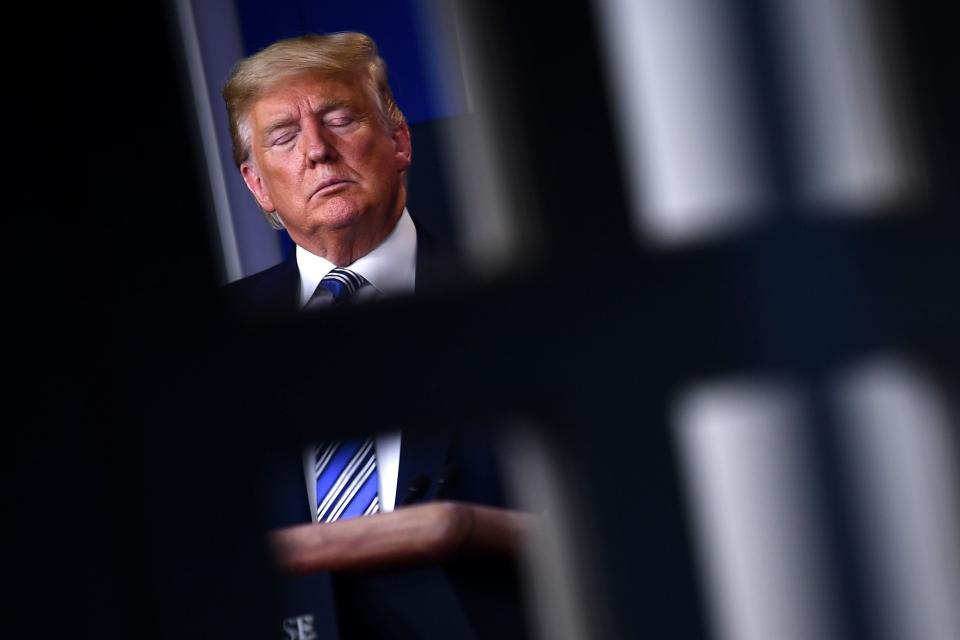 President Donald Trump listens during the daily briefing on the novel coronavirus, COVID-19, at the White House, March 23, 2020, in Washington, D.C. (Photo: BRENDAN SMIALOWSKI via Getty Images)