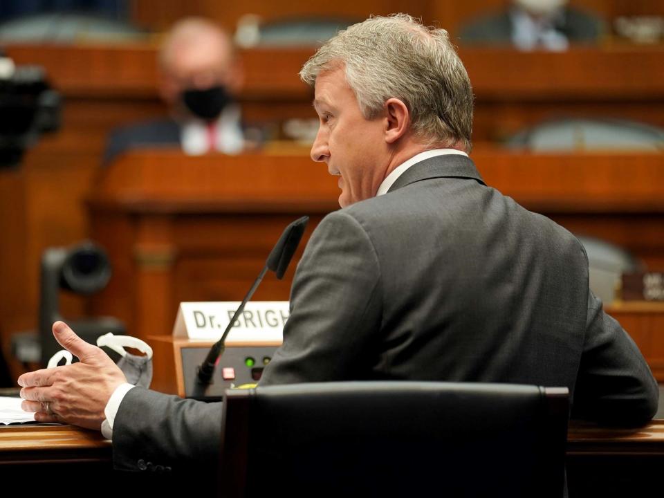 Dr. Rick Bright testified before the House Energy and Commerce Subcommittee on Thursday (POOL/AFP via Getty Images)