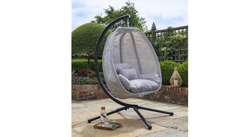 Grey Cocoon Hanging Egg Chair Swing 