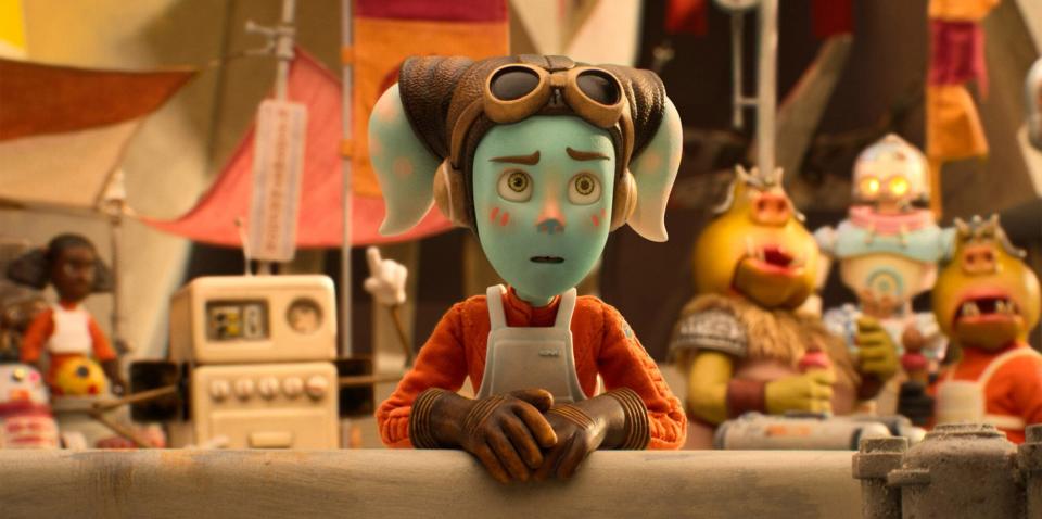 Anni in a scene from the 'Star Wars: Visions' season 2 episode 'I Am Your Mother,' created by legendary U.K. studio Aardman