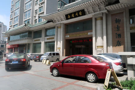 The entrance of the reopened North Korean restaurant, Liujing, is pictured in Dandong, Liaoning province, China June 8, 2018. REUTERS/Brenda Goh